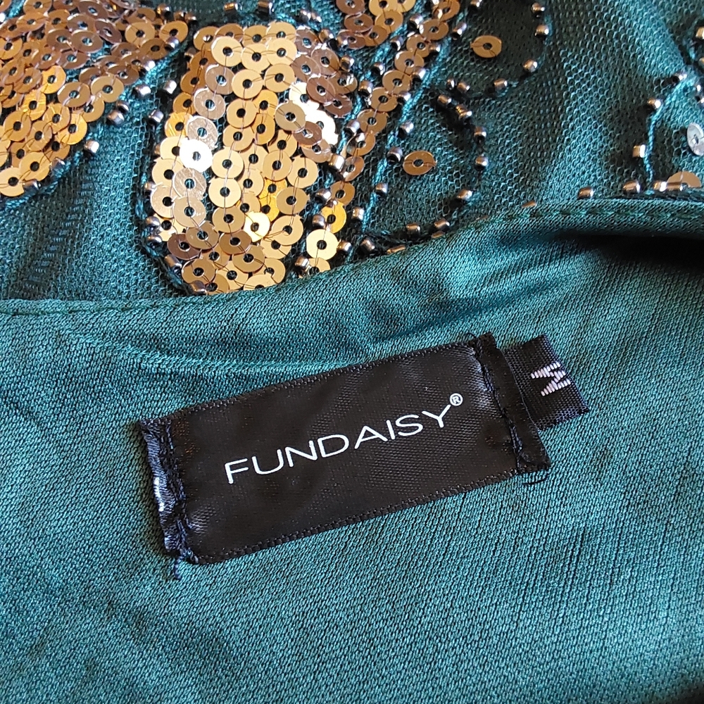 🌺 Like New Fundaisy Green Sequened & Beaded Gatsby/Flapper Dress - Picture 7 of 8